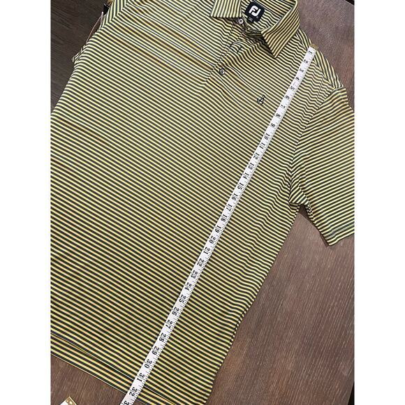 FOOT JOY Yellow/Grey Striped Golf Polo Shirt size XL - Picture 8 of 9